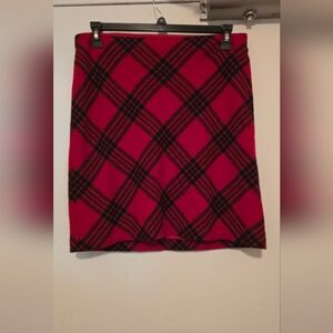 Talbots Black and Red Checkered Pencil Skirt